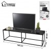 MADISON - BASE DE TV EM METAL (PRETO) (140X40XH40CM) - 151320
