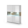 TOLEDO VITRINE LARGA 2P C/ VIDRO WHITE GLOSS