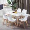 CONJUNTO MESA DE COZINHA DINAMARCA + 4 CADEIRAS FINA  BRANCAS