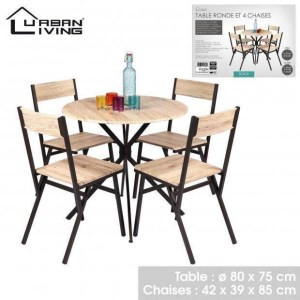 DOCK - MESA REDONDA C/ 4  CADEIRAS  (D80X75CM) - 151160