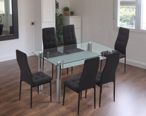 CONJUNTO DE MESA PRANZO + 6 CADEIRAS ZUNI