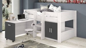 DONALD cama block com mesa de estudo