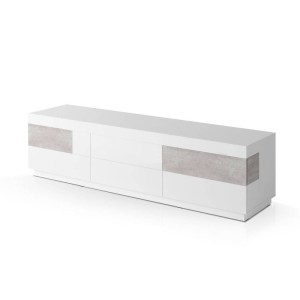 SILKE BASE TV GRANDE 6G WHITE HIGH GLOSS / COLORADO BETON