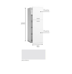 EXPORT -  MÓVEL COLUNA DESPE 200X60X60 BLANCO-TITANIO