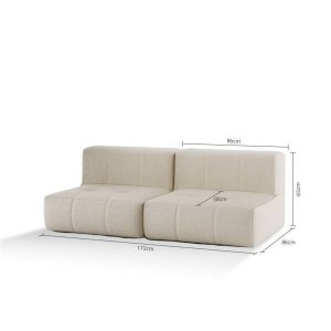 SOFÁ NA CAIXA MODULAR 2 LUGARES EM OFFWHITE SNC-GY-BR-000200 2 MODULOS