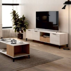 TOKIO - MÓVEL TV 1G+3P 178X47 ALBO NATURAL RAYADO