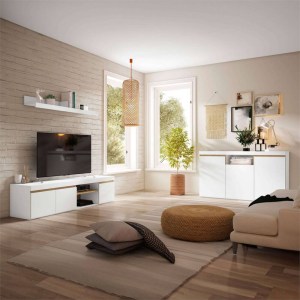 ELIS - MÓVEL TV 3P 160X41 BRANCO MATE NATURAL