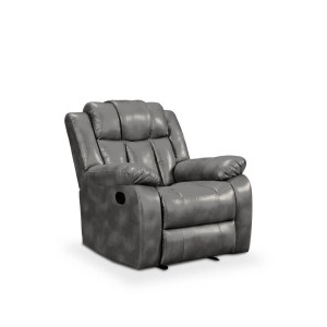 KMAX 3051C - SOFÁ 1 LUGAR CINZA (PELE SINTETICA)