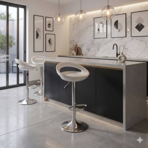 BANCO BAR BRANCO C/BURACO  120624363