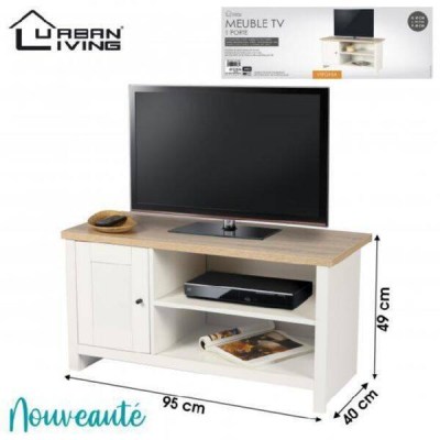 VIRGINIA - BASE DE TV C/ 1 PRATELEIRA C/ 1 PORTA DESIGN COLONIAL 95X40XH49CM - 151138