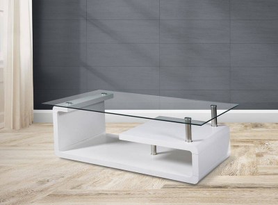 EVA DS - MESA CENTRO TAMPO VIDRO BLANCO