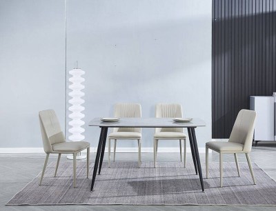 ROWENA DS - CONJUNTO MESA SANDER + 4 CADEIRAS ROWENA TORTORA