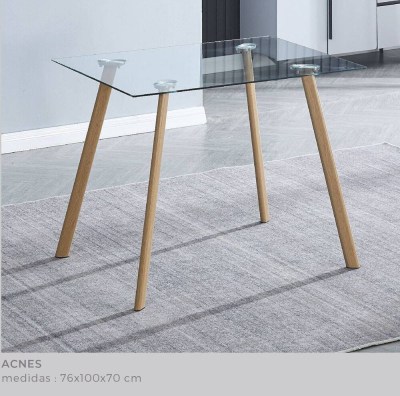 ACNES DS - MESA DE COZINHA T/CRIS P/METAL  MADERA NATURAL