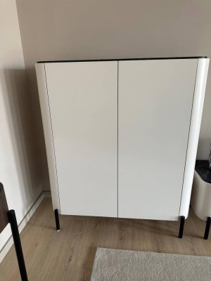 MOVEL BAR PIETRA CREMA 0597 LAC PÉS PRETO DUAS PORTAS MADEIRA LAC PTRBAR101