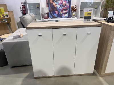 MOVEL AUXILIAR SAPATEIRA 3 PT BRANCO / CARVALHO