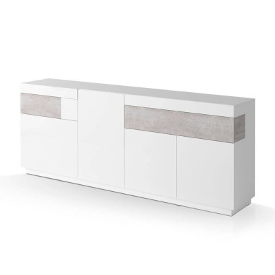 SILKE APARADOR 4P 2G WHITE HIGH GLOSS / COLORADO BETON