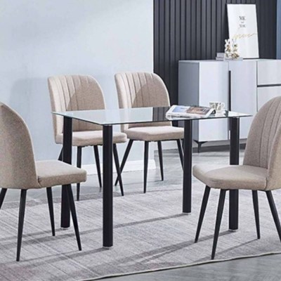 CONJUNTO DE MESA DE COZINHA YURI + 4 CADEIRAS RORY BEGE