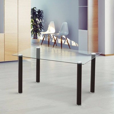 YURI DS -  MESA DE COZINHA FIXA C/TRANSPA  NEGRO