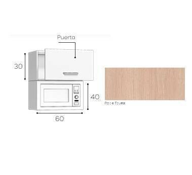 EXPORT -  MÓVEL ALTO MICRO 70X60X35  ROBLE-TAUROS