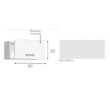 EXPORT -  MÓVEL ALTO 35X60X35  BLANCO-TITANIO