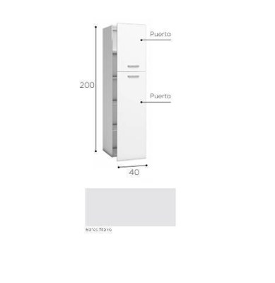 EXPORT -  MÓVEL COLUNA DESPE 200X40X60 BLANCO-TITANIO