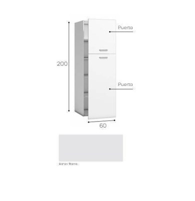 EXPORT -  MÓVEL COLUNA DESPE 200X60X60 BLANCO-TITANIO