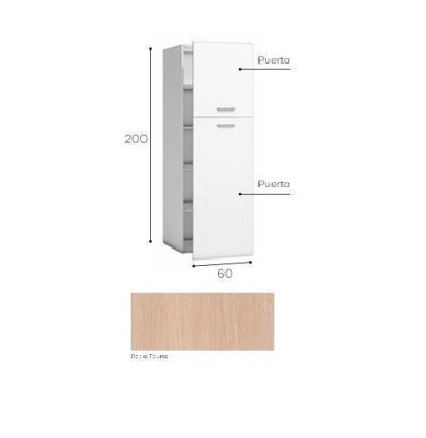 EXPORT -  MÓVEL COLUNA DESPE 200X60X60 ROBLE-TAUROS