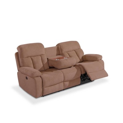 SOFA RELAX 3 LUGARES  ELETRICO KMAX 6087S TECIDO BEJE (CX DIZ BROWN)