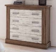 RONCAL DS - COMODA 4 GAVETAS TRUFA-CAÑON BLANCO