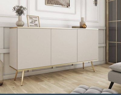 ORO LK - APARADOR K160 - BEGE C PÉS DOURADOS