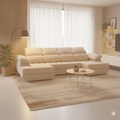 BAIONA II - SOFÁ COM 2 CHAISE LONG E BAU MAJESTIC 603 (345CM X 160CM)