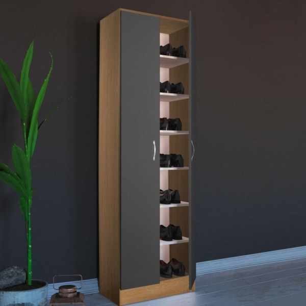 sapateira ALTA 2 PORTAS prl203 - EK natural/antracite