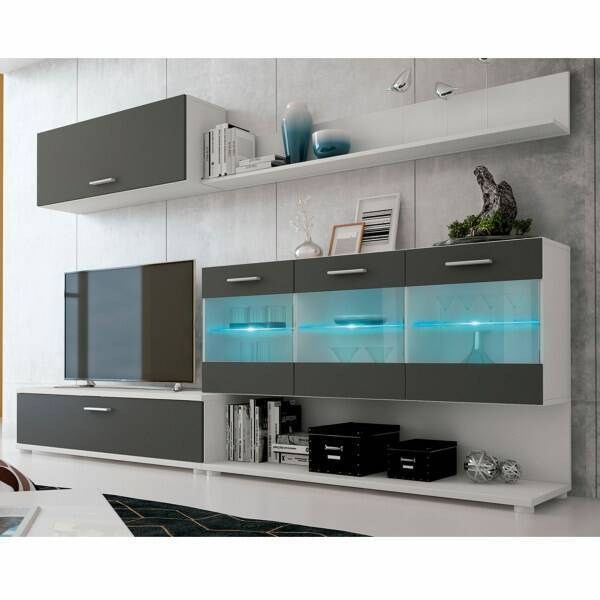 ZAFIRO JR ESTANTE TV (WHITE/GRAFIT) DIST (ESC. ONLINE)