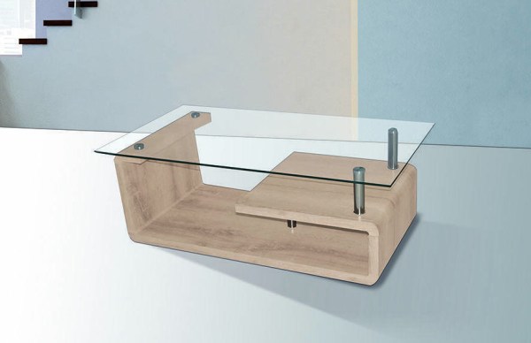 EVA DS - MESA CENTRO TAMPO VIDRO CAMBRIA