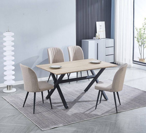 CONJUNTO DE MESA ROYCE + 4 CADEIRAS RORY BEGE