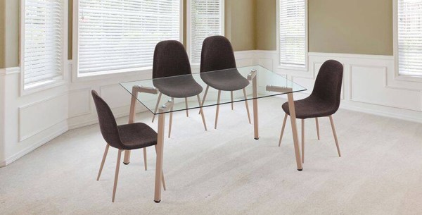CONJUNTO MESA SULLIE + 4 CADEIRAS CODY MARRON