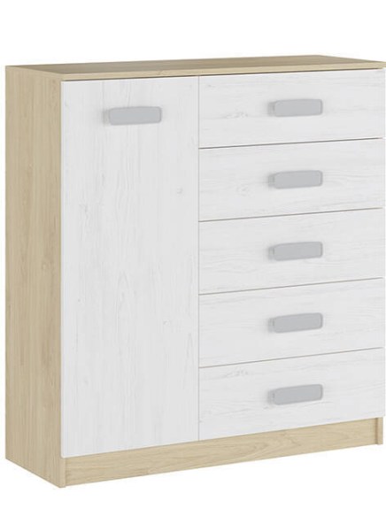 DONALD cómoda com porta e 5 gavetas