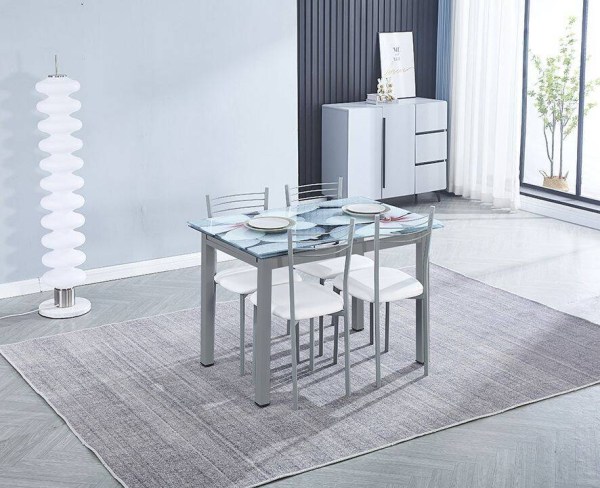 FLORES DS conjunto de mesa de jantar + 4 cadeiras