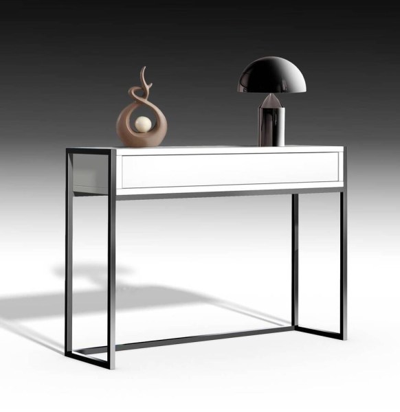 CONSOLA MILÃO BRANCO PÉ PRETO (ML.CS01.1101OP0)