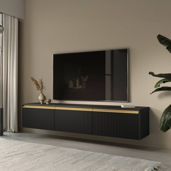 ROYAL PK BASE TV 3 PORTAS RTV180 COR PRETO