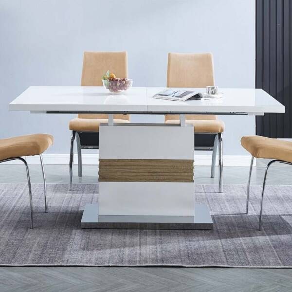 CONJUNTO DE MESA CARLOTA +4 CADEIRAS AROA BEGE
