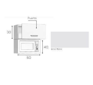 EXPORT -  MÓVEL ALTO MICRO 70X60X35  BLANCO-TITANIO