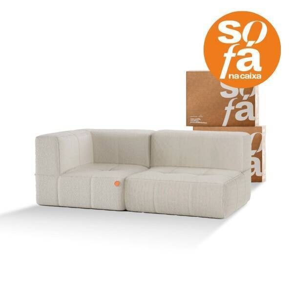 SOFÁ NA CAIXA MODULAR 2 LUGARES EM OFFWHITE SNC-GY-BR-010100 2 MODULOS