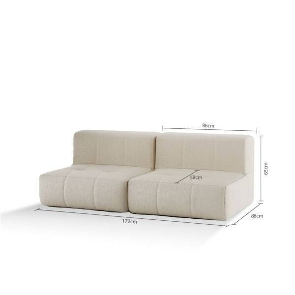 SOFÁ NA CAIXA MODULAR 2 LUGARES EM OFFWHITE SNC-GY-BR-000200 2 MODULOS