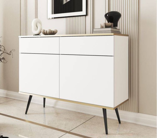 ORO LK - APARADOR KSZ107 - BRANCO C PÉS PRETOS