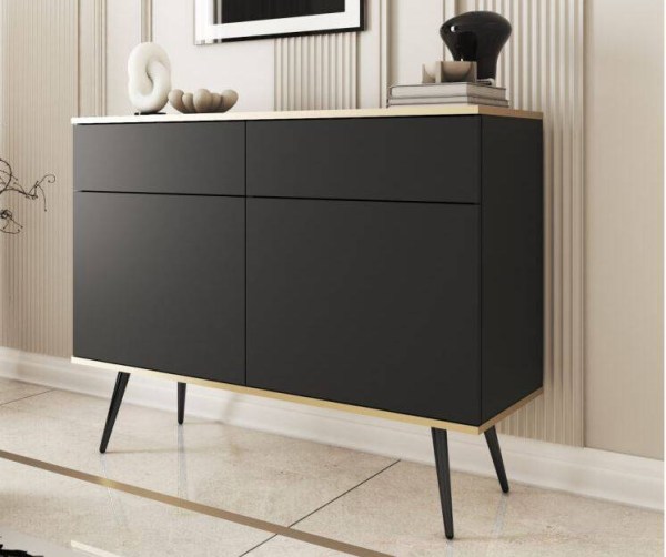 ORO LK - APARADOR KSZ107 - PRETO C PÉS PRETOS