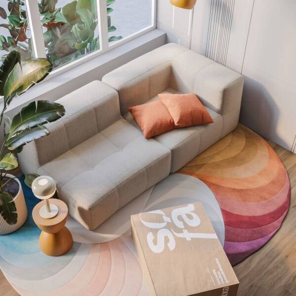 SOFÁ NA CAIXA MODULAR 2 LUGARES EM OFFWHITE SNC-GY-BR-010100 2 MODULOS