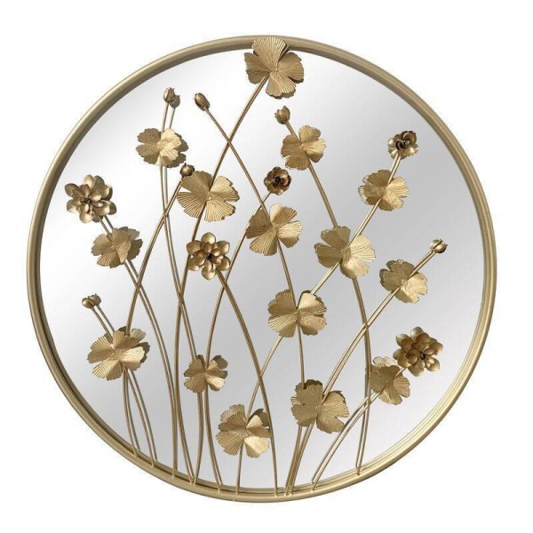 ESPEJO 71CM FLORES ORO (2 - 4)