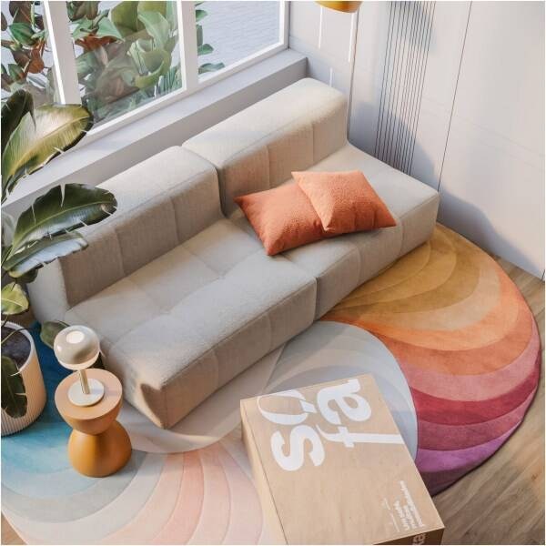 SOFÁ NA CAIXA MODULAR 2 LUGARES EM OFFWHITE SNC-GY-BR-000200 2 MODULOS