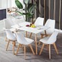 CONJUNTO MESA DE COZINHA DINAMARCA + 4 CADEIRAS FINA  BRANCAS
